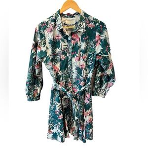 Chufy Ushi‎ Mini Dress in Organic Cotton Poplin Size Small Floral